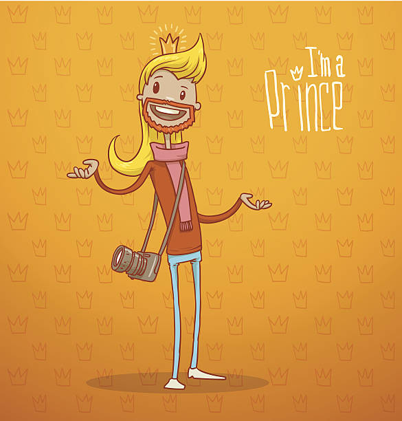 ilustrações de stock, clip art, desenhos animados e ícones de moderno príncipe com cabelo amarelo - king nobility talking jewel