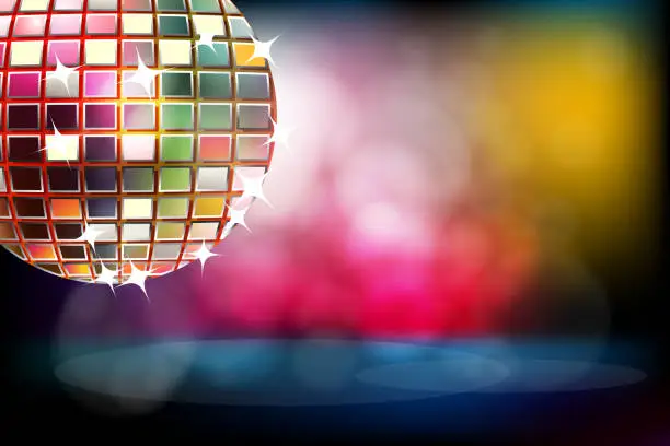 Vector illustration of Beautiful Stage with Disco ball