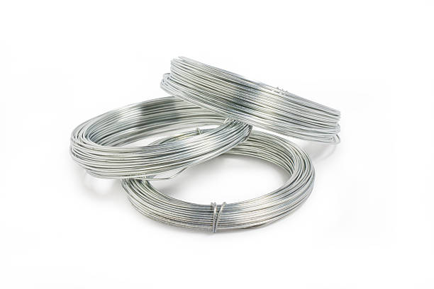 istock Row or metal wire isolated on white background. 452268761