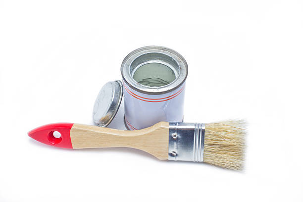 istock Paintbrush with paint pot isolated on white background. 452268853