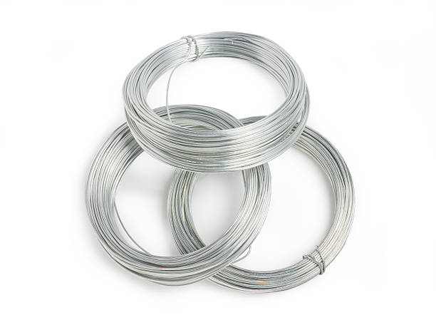 istock Row or metal wire isolated on white background. 452268959