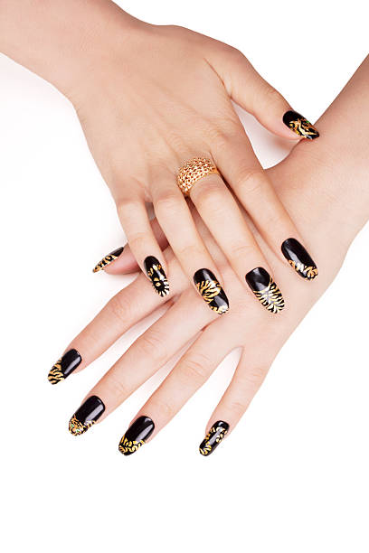 istock Nail art tiger series. Hands. 452270005