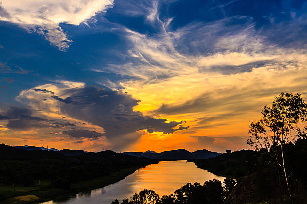 Sunset at the Vong Canh Hill, Hue, Vietnam