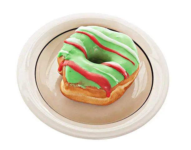 Photo of Icky Sticky Multicolored Donut, Isolated on White