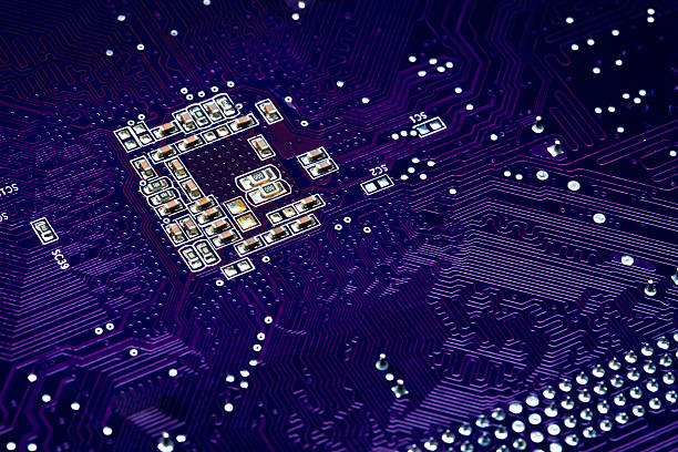 istock Macro shot the Blue motherboard. 452346681