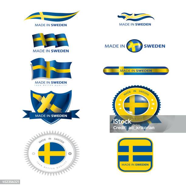 A Suécia - Arte vetorial de stock e mais imagens de Amarelo - Amarelo, Apoio, Bandeira