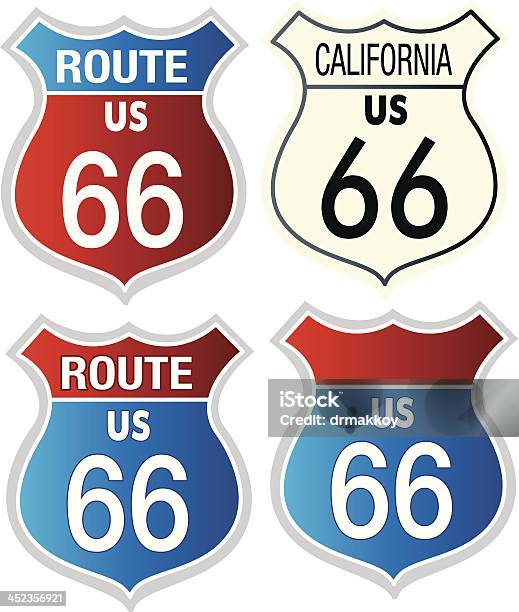 Estrada 66 - Arte vetorial de stock e mais imagens de Estrada 66 - Estrada 66, Albuquerque - Novo México, Amarillo