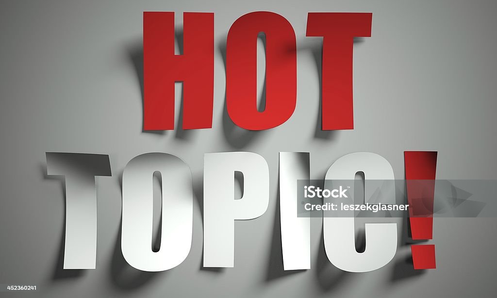 Hot topic cut from paper on background Hot topic cut from paper, background Heat - Temperature Stock Photo