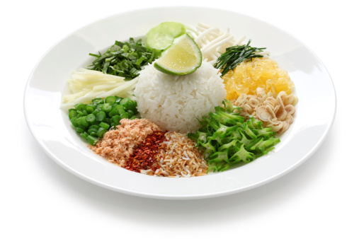 khao yam, rice salad, thai cuisine