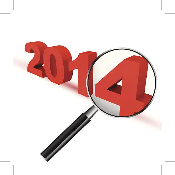 Vector illustration of New Year 2014 Review