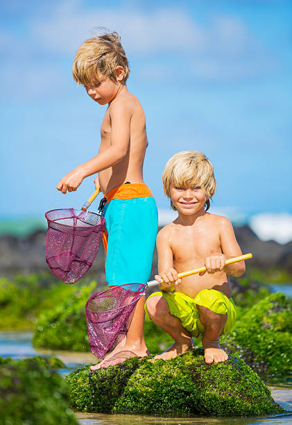 istock Happy young kids playing at the beach on summer vacation 452363975