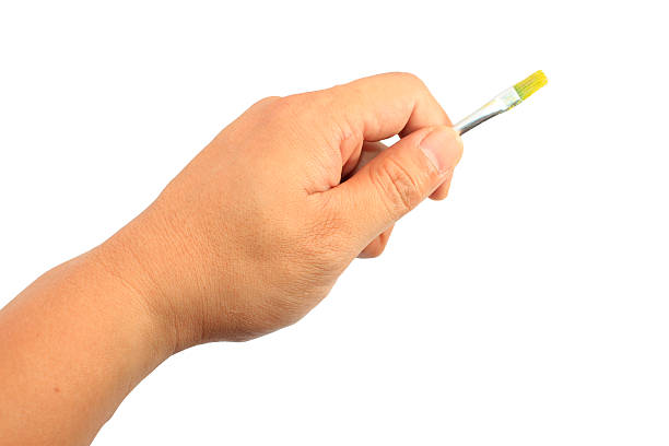 istock Hand holding brush isolated on white 452366887