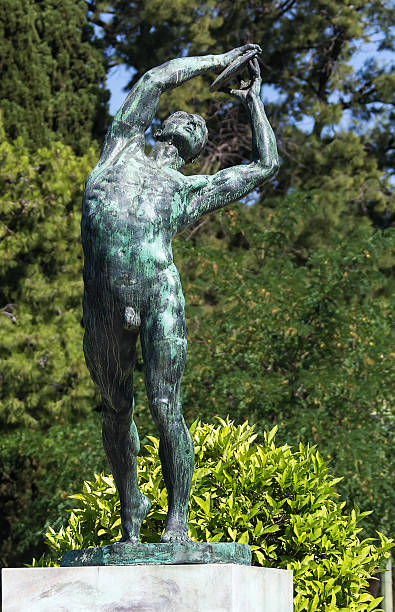 istock sculpture of the discus thrower, Athens 452367225