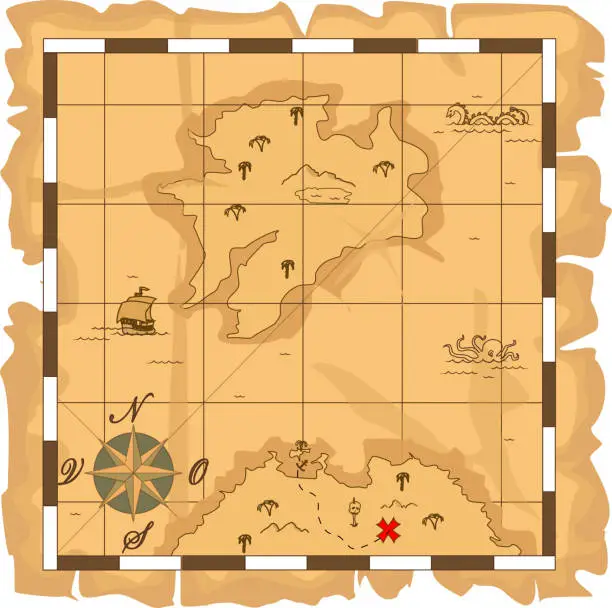 Treasure Map Scaled Imagens vetoriais e gráficos gratuitos de blank treasure map with scale ...