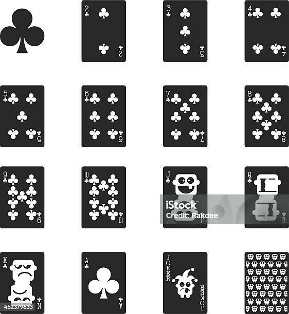 Club Anzug Spielkarte Silhouette Icons Stock Vektor Art und mehr Bilder von König - Figurenkarte - König - Figurenkarte, Ass, Blackjack