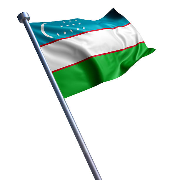 istock Flag of Uzbekistan isolated on white 452379983
