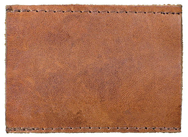 istock Blank Natural Leather Label Jeans Tag Isolated Macro Background Texture 452380581