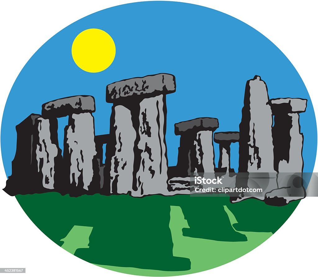 Stonehenge - arte vectorial de Solsticio de verano libre de derechos