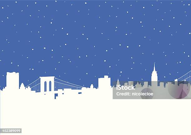 Nyc Schneesturm Stock Vektor Art und mehr Bilder von New York City - New York City, Stadtsilhouette, Winter