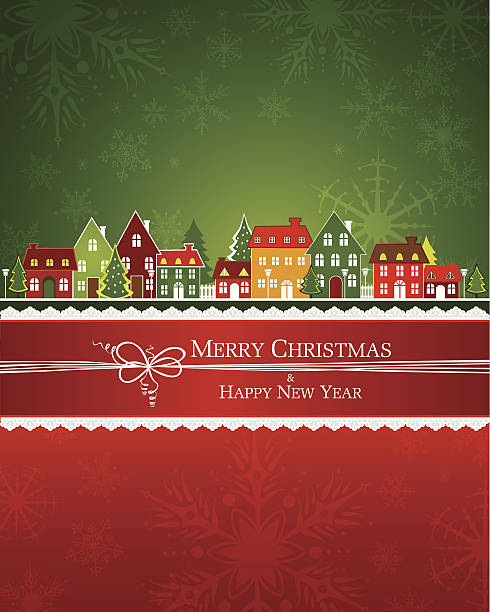 ilustraciones, imágenes clip art, dibujos animados e iconos de stock de christmas town - row house illustrations