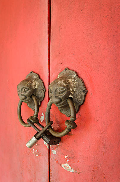 istock Lion head doorknocker chinese style 452397267