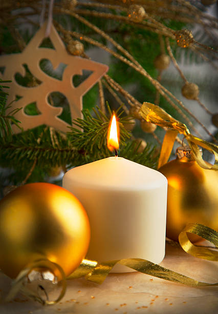 istock Christmas Decoration with Candle 452419461