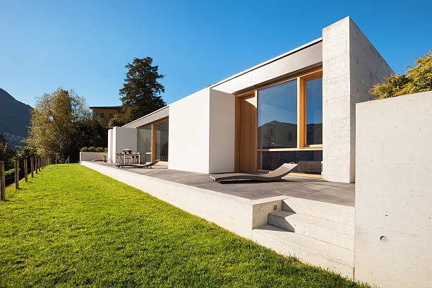 istock Beautiful modern house in cement 452456979
