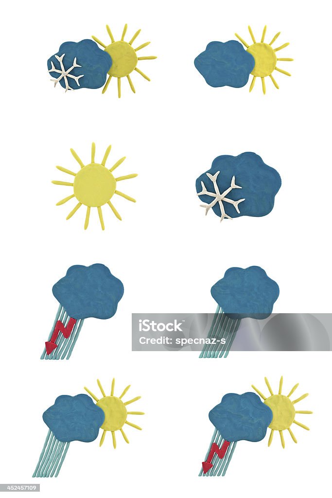 set of weather icons set of weather icons isolated on a white background Child's Play Clay Stock Photo