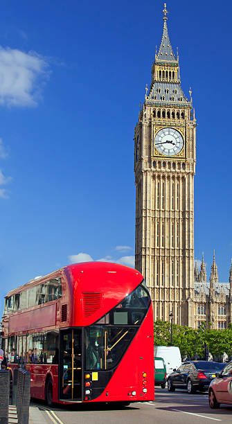 istock Double-Decker Bus and Westminster Parliament in London 452461737