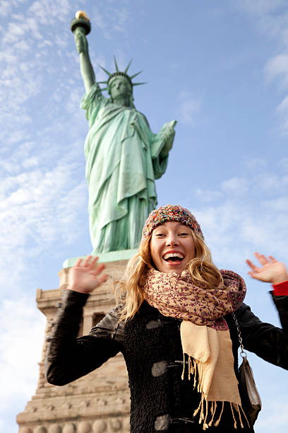 Visiting Liberty Island stock photo