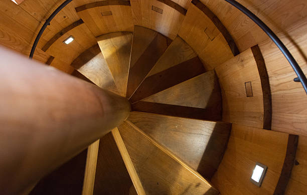 istock Wooden spiral staircase inside a tower in Salamanca 452462971