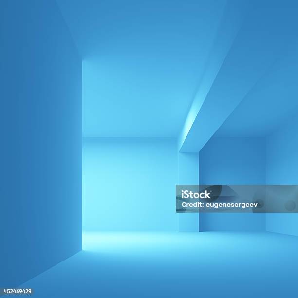 Abstract Blue Architecture Background Empty 3d Interior Stock Photo ...