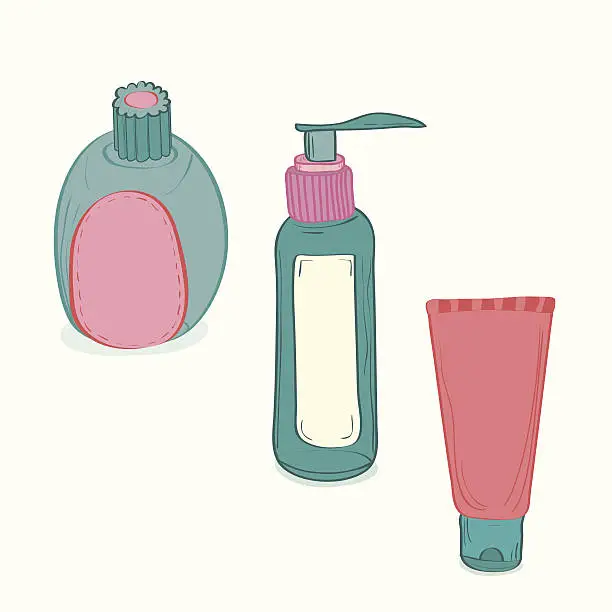 Vector illustration of Cosmetic bottles