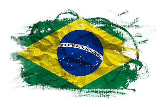 bandeira do brasil com textura grunge - flag brazil brazilian flag dirty - fotografias e filmes do acervo