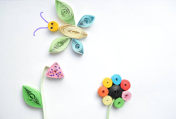 quilling Children's creative work in the quilling technique paper quilling stock pictures, royalty-free photos & images