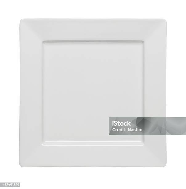 Empty Plate Stock Photo - Download Image Now - Plate, Square Shape, White Color