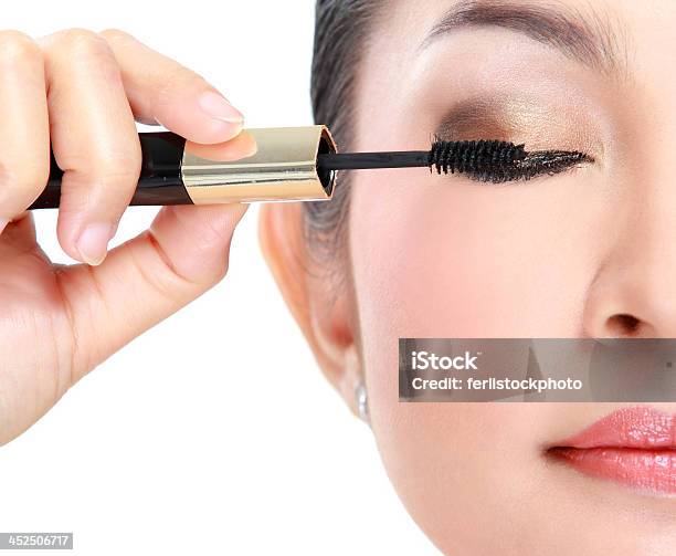 Woman With Mascara Stock Photo - Download Image Now - Adult, Adults Only, Applying