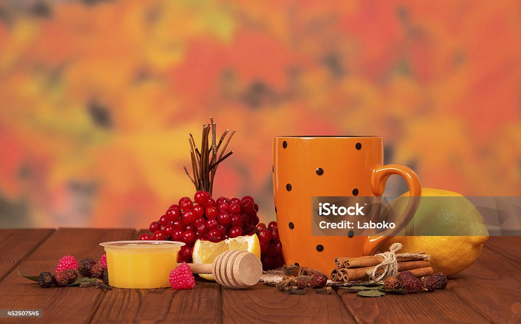 Chá de limão e guelder-rosa com mel - Foto de stock de Alimentação Saudável royalty-free