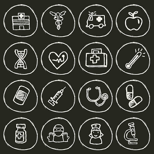 illustrazioni stock, clip art, cartoni animati e icone di tendenza di icona ospedale - drawing symbol chalk blackboard