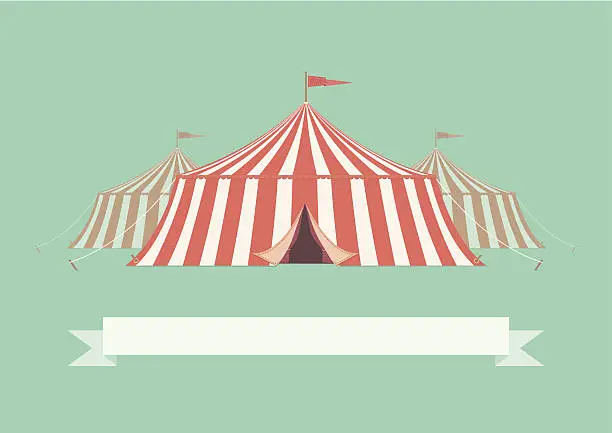 Vector illustration of Vintage Big Top Circus Tent