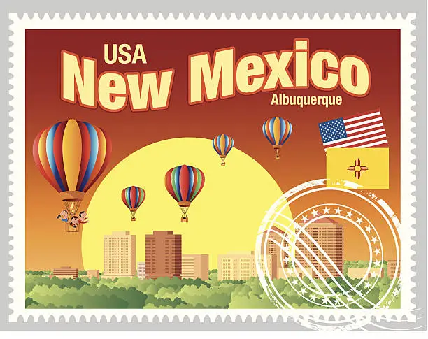 Vector illustration of New Mexico Stamp