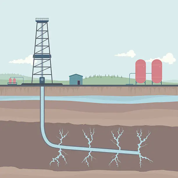 Vector illustration of Fracking Diagram