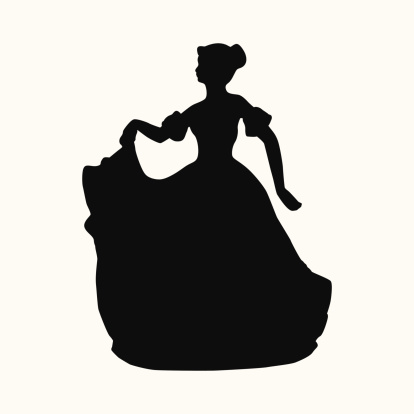 Vintage victorian lady vector silhouette