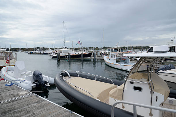 istock docked boats in harbor Stonington Connecticut 452510659