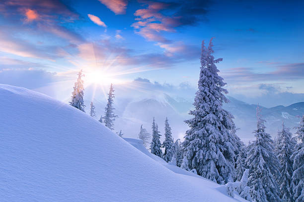 istock Beautiful winter sunset in the mountains. 452511151