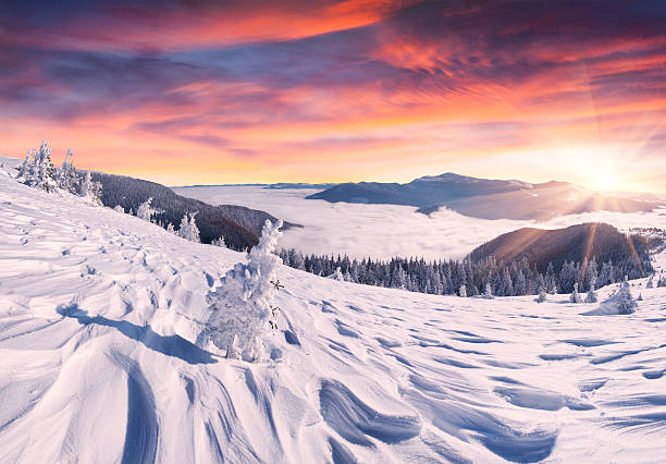 istock Beautiful winter sunrise in the mountains 452511169