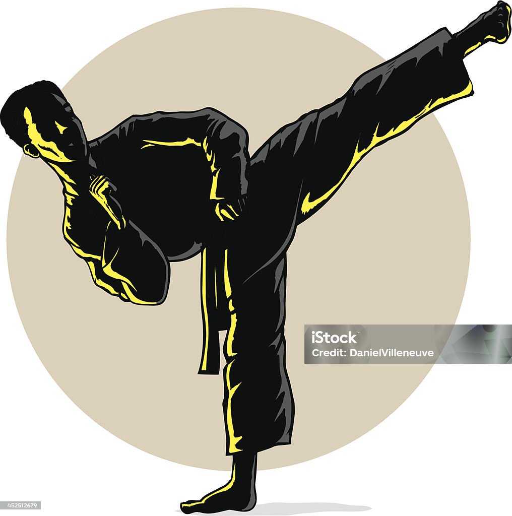 Super Sidekick in shadow Illustration of a standing side kick Vector stock vector