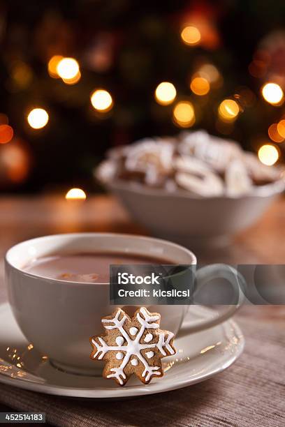 Cup Of Hot Drink With Gingerbread Stock Photo - Download Image Now - Advent, Baked, Brown