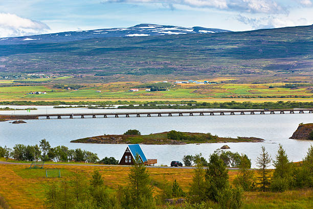 North Icelandic Landscape: View of Fellabaer Village (Egilsstadir)