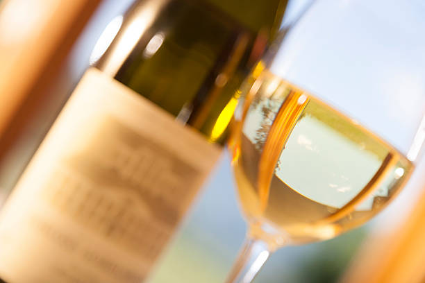 istock Still life of a glass and wine bottle. 452517985